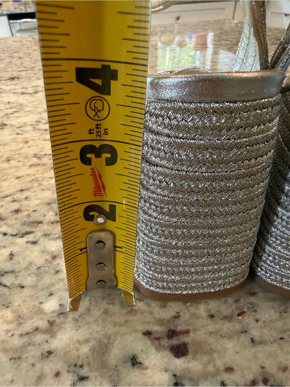 Castañer Valle Metallic Braided Platform Sandals Silver Block Heel NWT sz 8